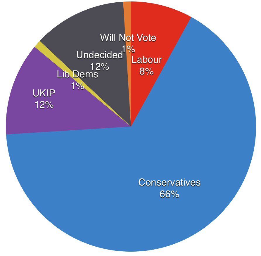 The current voting intentions of Conservative voters in 2010, of those samples in Lincoln. Click to Enlarge