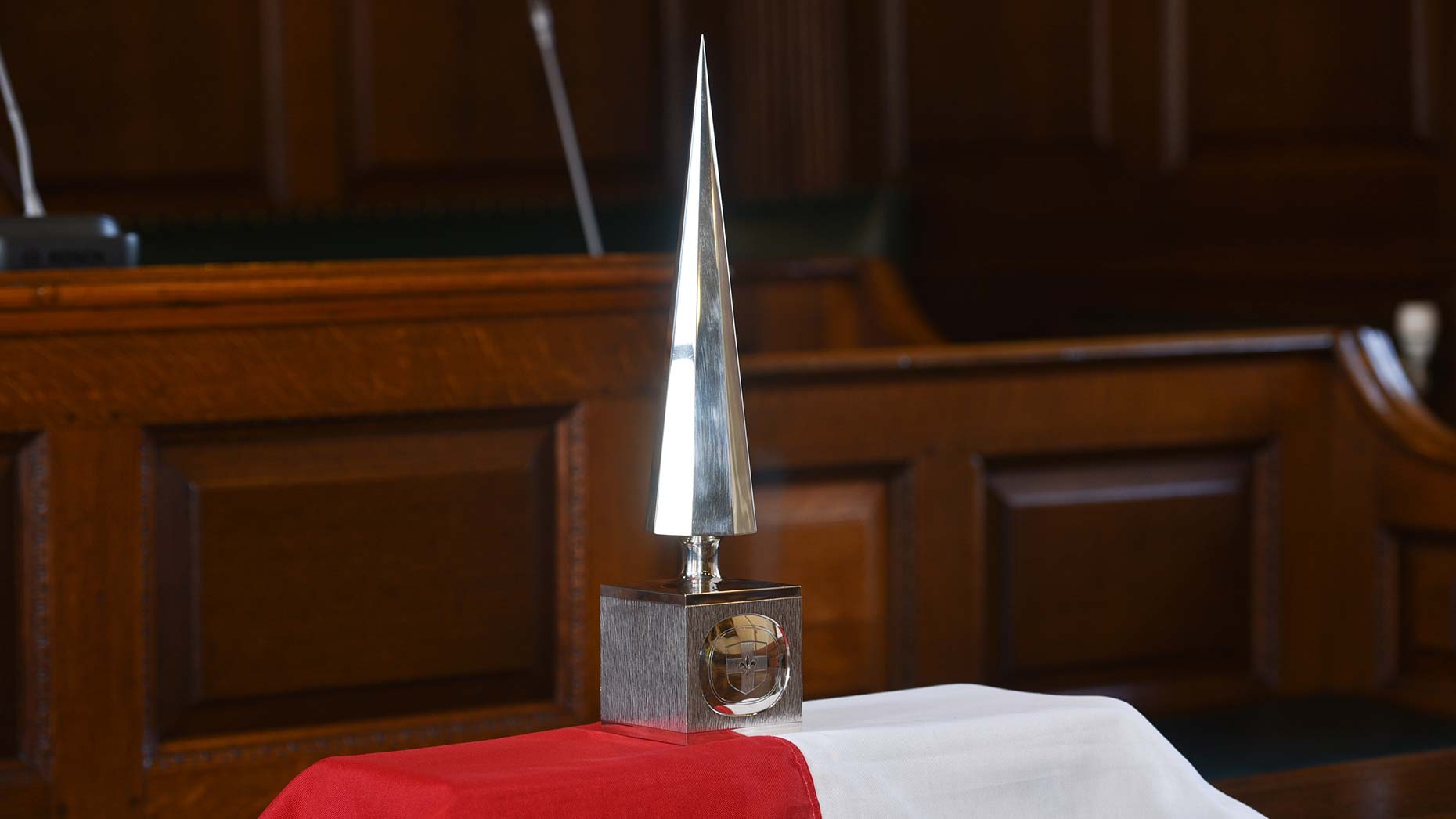 The highly-coveted Lincoln Civic Award is made in silver and was crafted in the style of an eight-sided obelisk by the late Lincoln silversmith Derek Birch.  Photo: Steve Smailes for The Lincolnite
