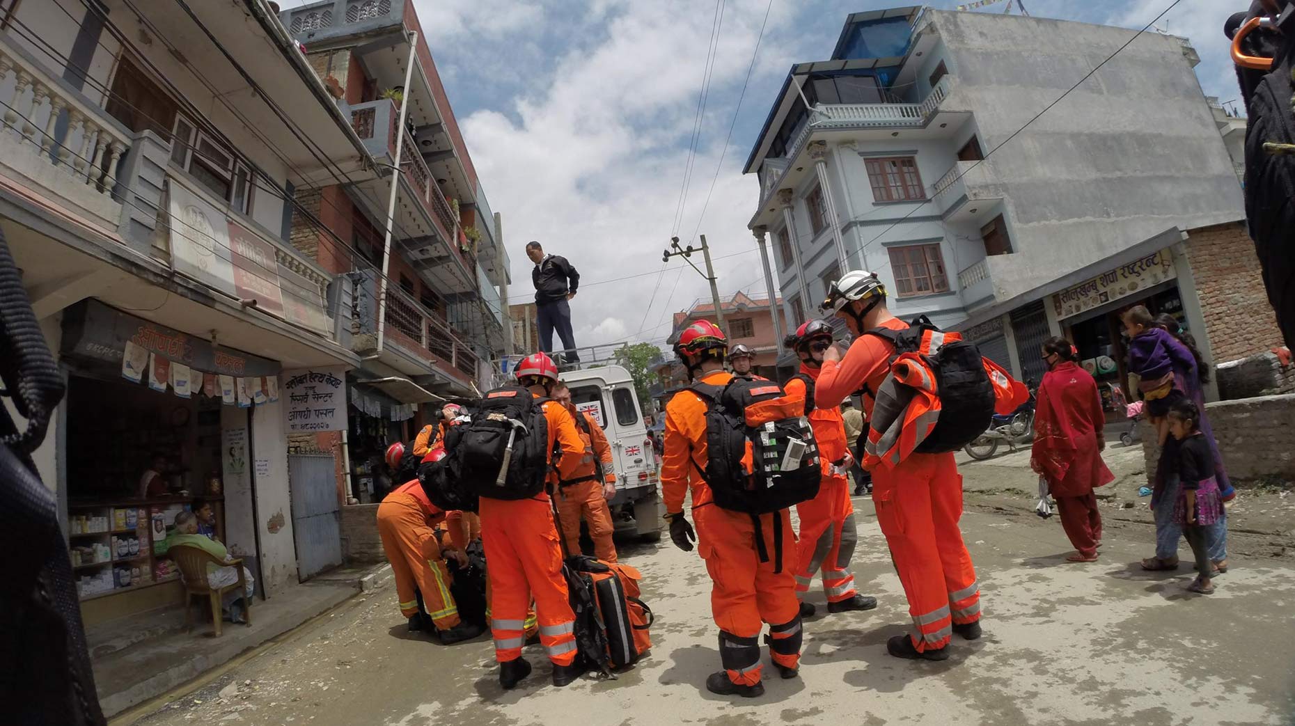 The UK International Search and Rescue Team in Nepal, led by Dave Ramscar. 