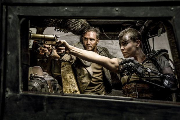 Charlize Theron and Tom Hardy in Mad Max: Fury Road (2015). Photo by Jasin Boland / Warner Bros. Entertainment Inc