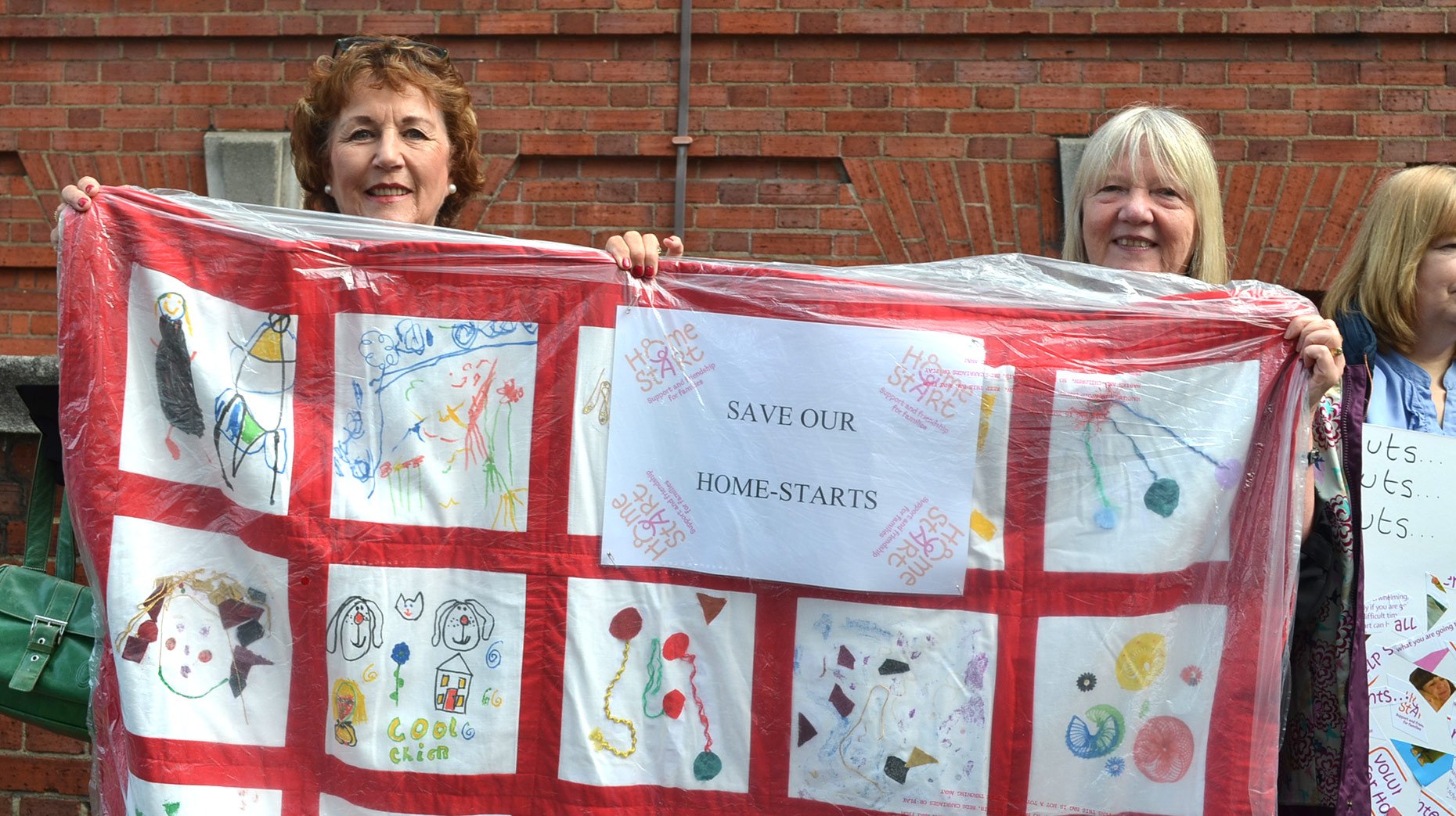 Linda Nixon and Christine Sharp from Home-Start brought with them art work by the children helped by the scheme. 