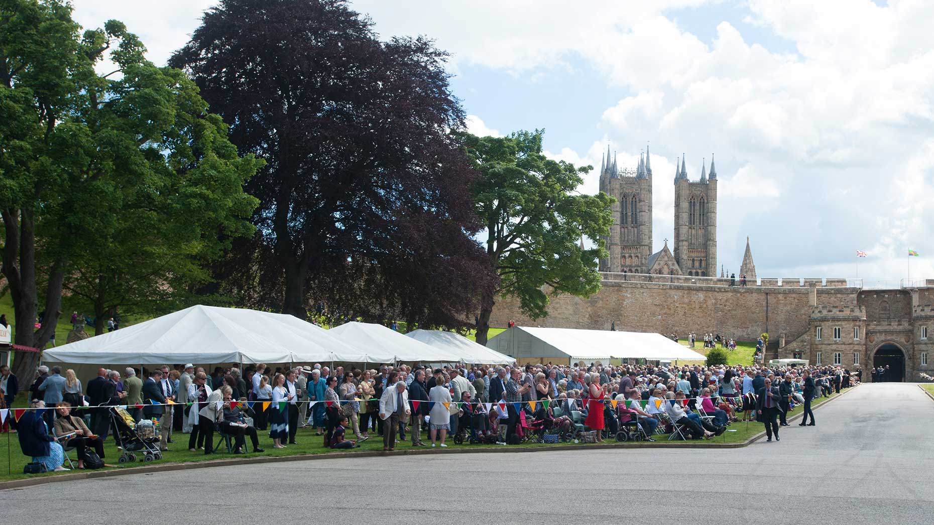 A crowd of around 500 people gathered at the Lincoln castle grounds for the historic event. Photo: Steve Smailes for The Lincolnite