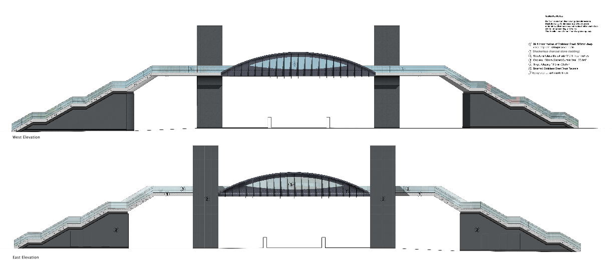 The new bridge designs are narrower and have lighter lift tower materials.
