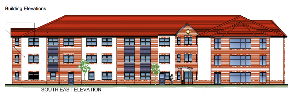Design proposals for the three storey care home building. 