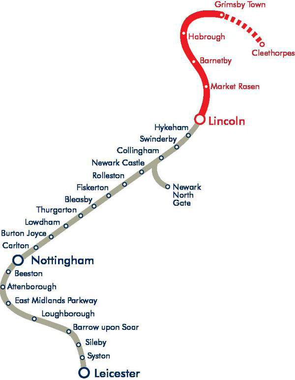 Services are closed between Lincoln and Grimsby