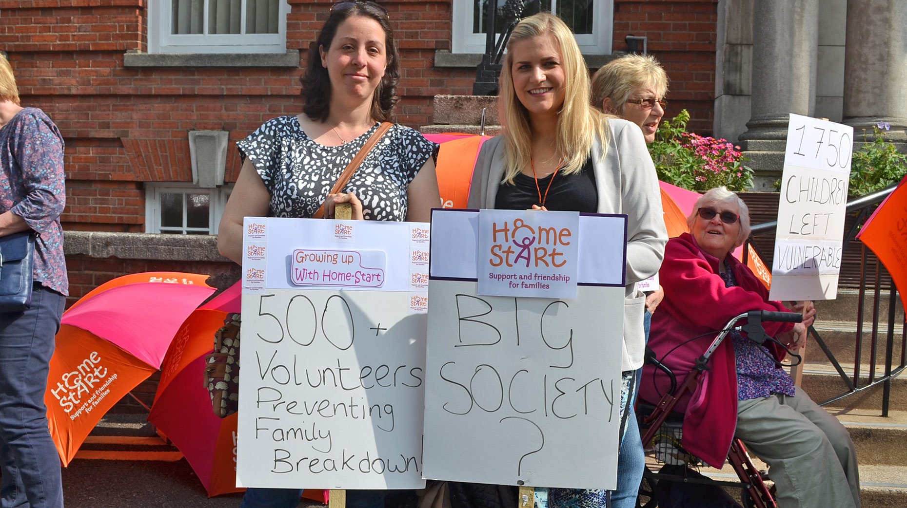 Volunteers demonstrated outside the Lincolnshire County Council offices on Friday, June 5. 