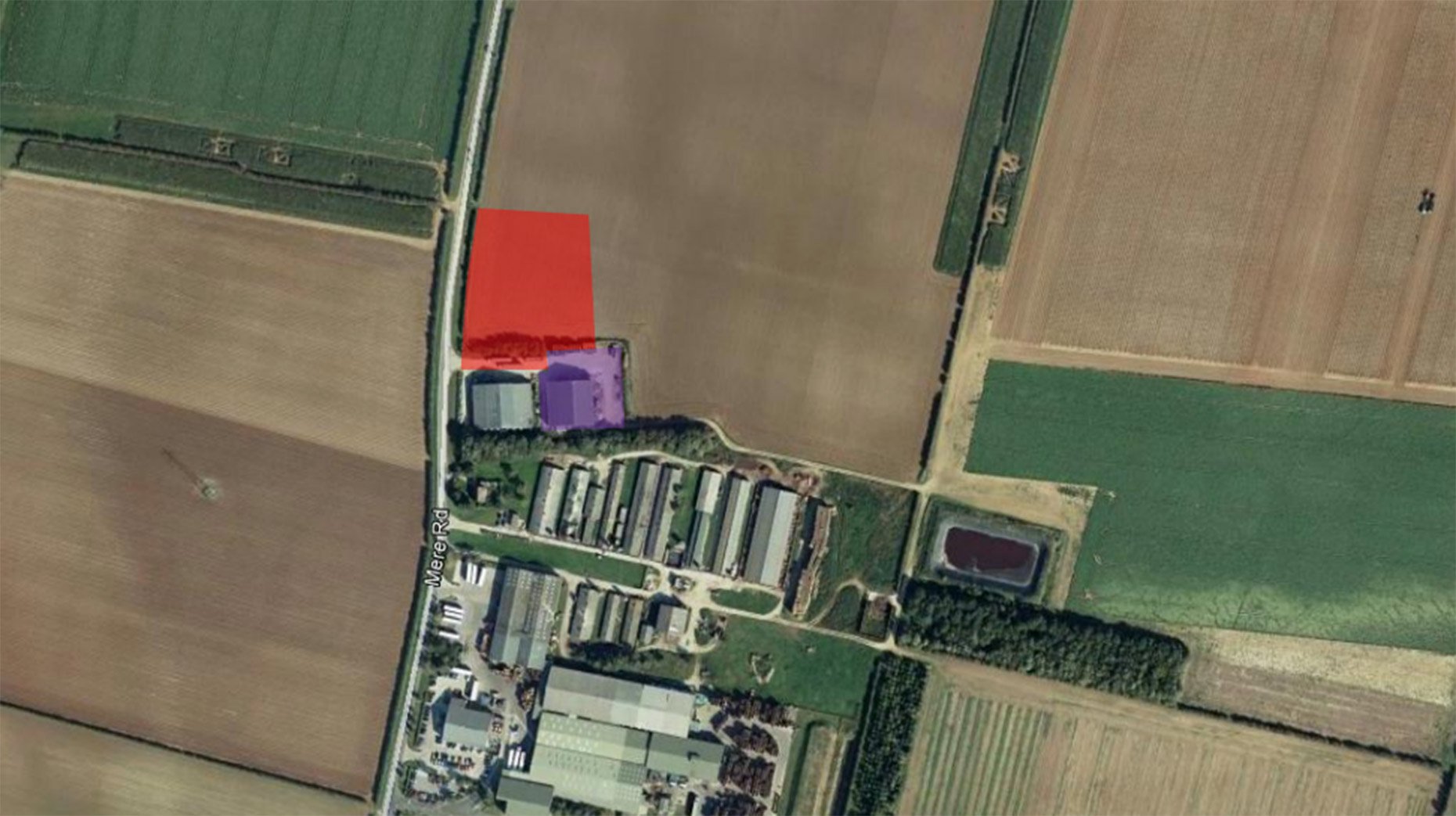 The units are planned to be constructed on land off Mere Road, adjacent to Branston Potatoes Ltd. Photo: Google Earth