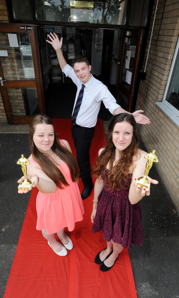 NCS volunteers Beth Beresford (17), Dave Glover (18) and Amy North (18). Photo: Stuart Wilde