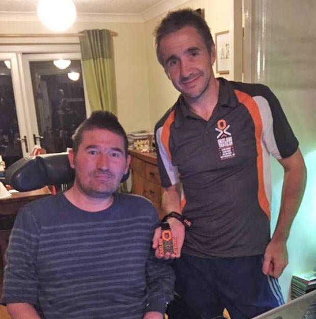 Ross (R) was inspired by his friend Adie (L), who was suddenly struck with MND. 