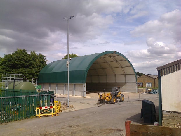 The new salt barn at Willingham Hall highways depot near Market Rasen