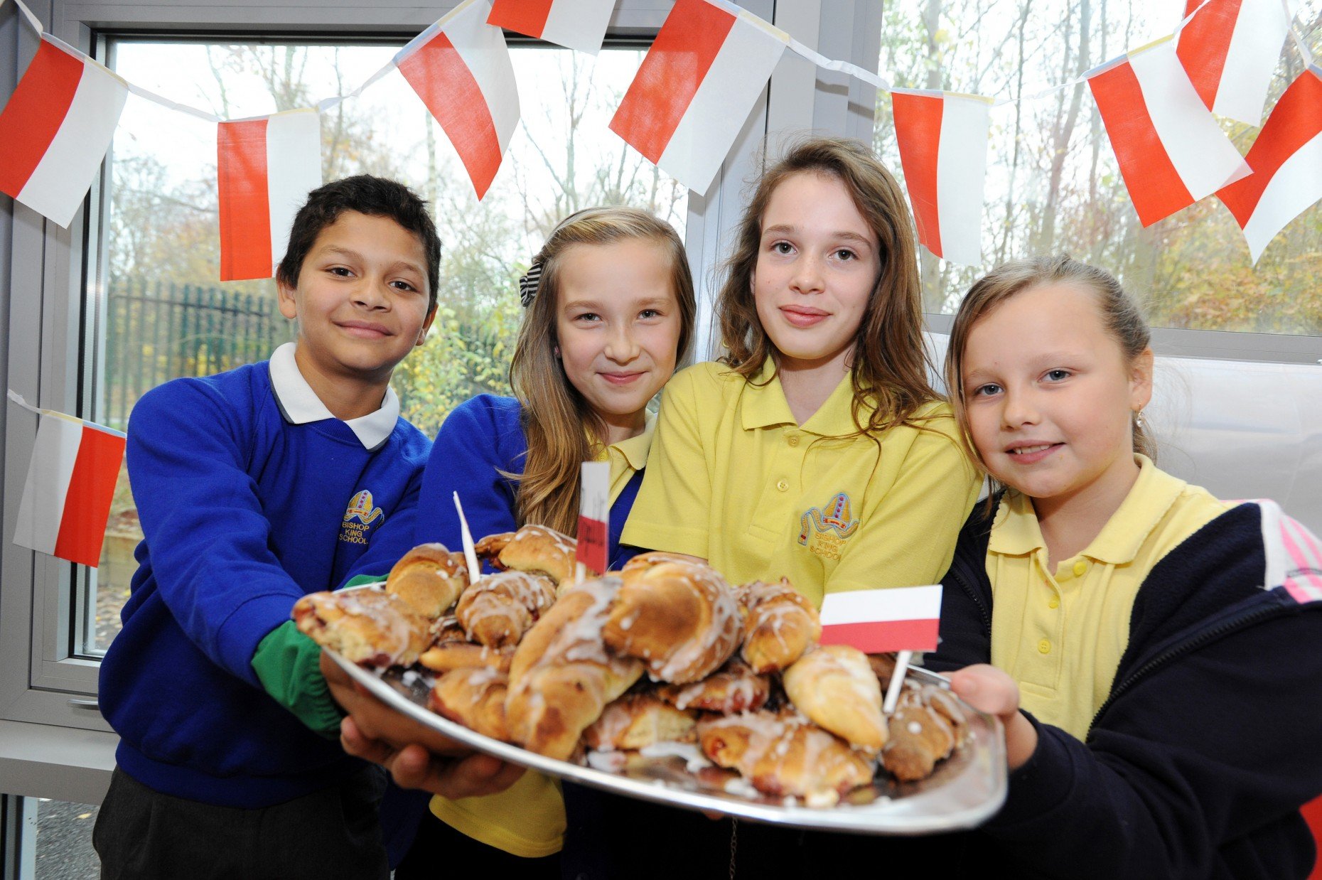 Pupils at Bishop King Primary School celebrating World Hello Day last year. Photo: CoLC