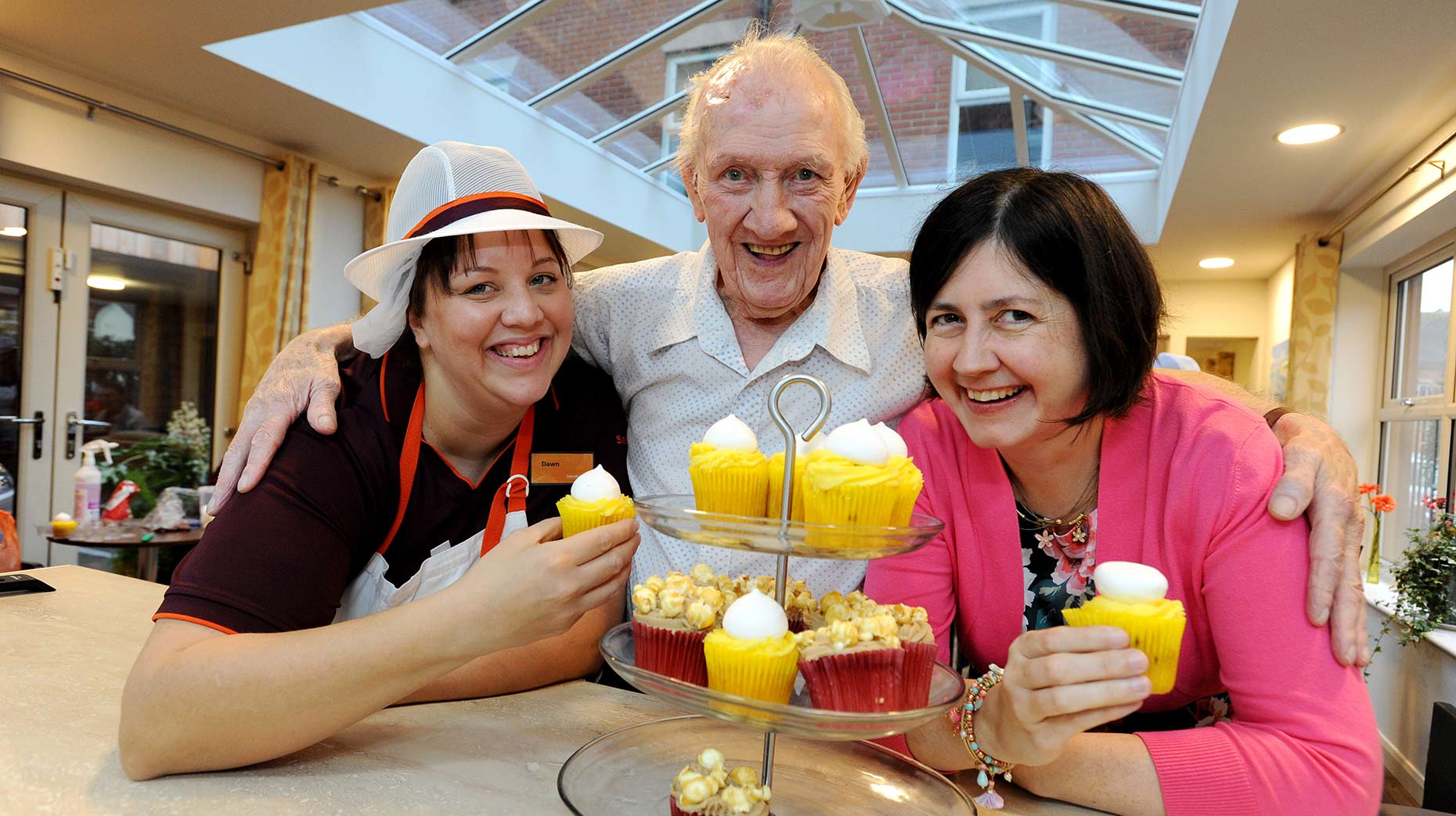 Cllr Rosanne Kirk joined residents and staff from Sainsburys at Monson Street Retirement Home. Photo: CoLC