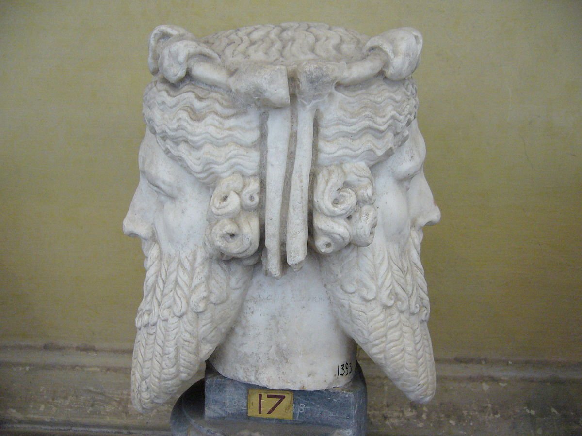 A statue representing Janus Bifrons in the Vatican Museums