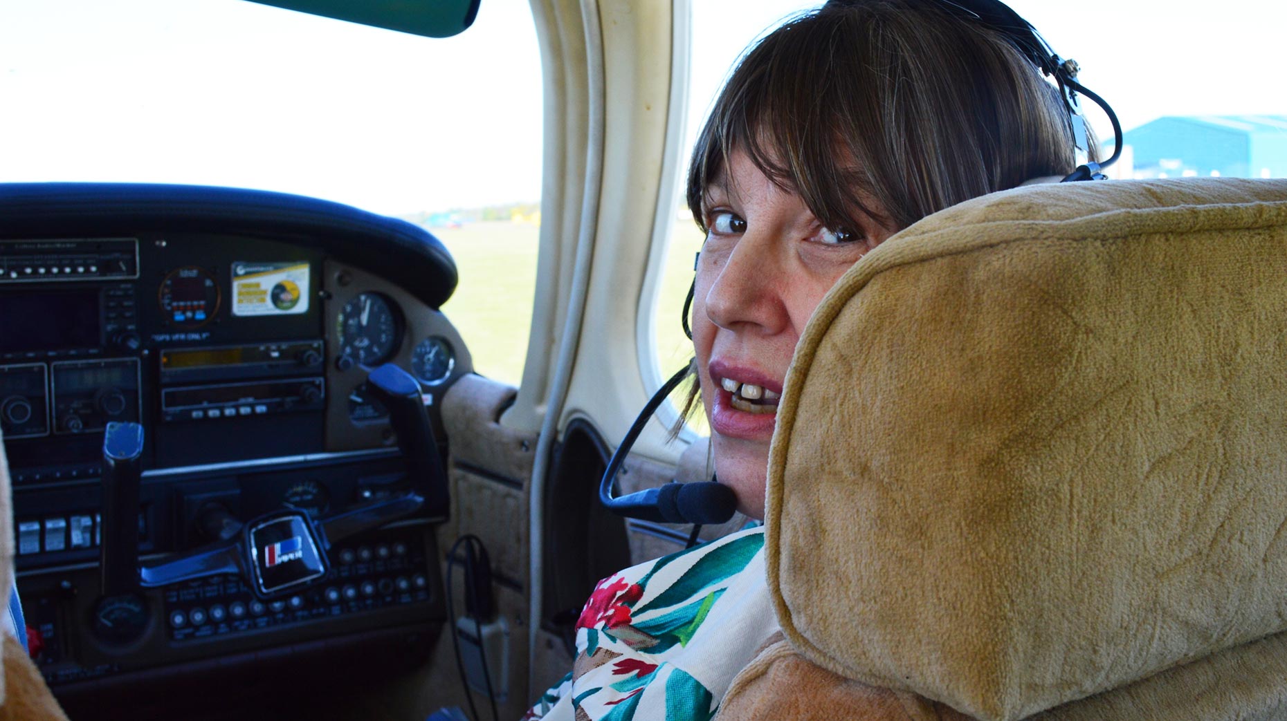 Chrissy King loved her first flight across the skies of Lincolnshire.