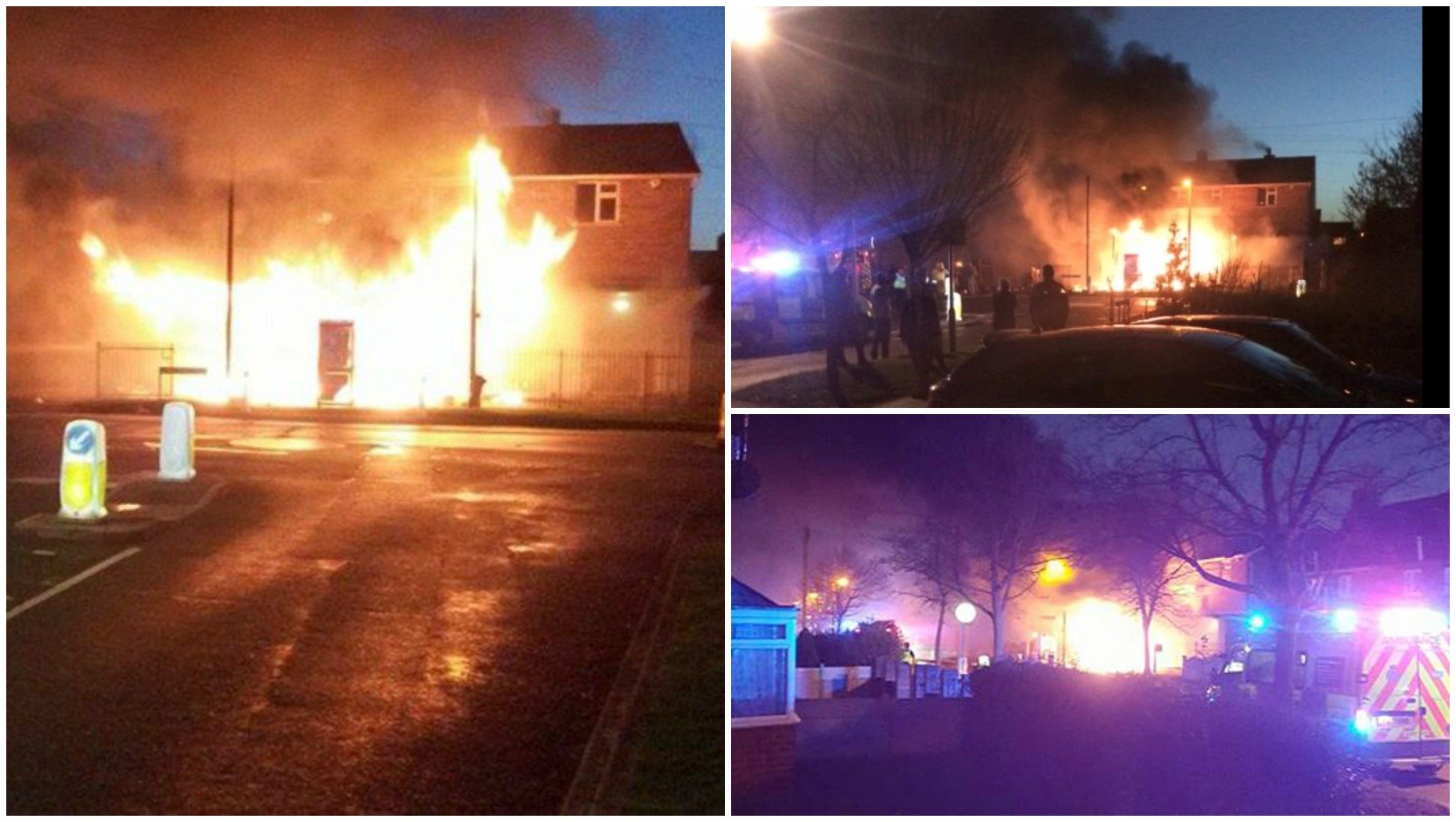 The scene of the fire on De Wint Avenue in Lincoln. Photos: Eyewitnesses Jordan Challis, Sam Seaman and Jacob Robson for The Lincolnite