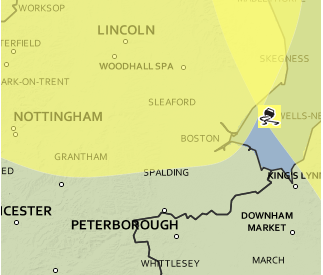 A yellow weather warning is in place for ice across Lincoln. 