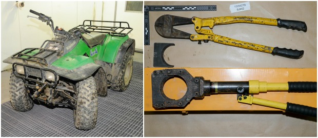 Items seized by British Transport Police during investigations. 