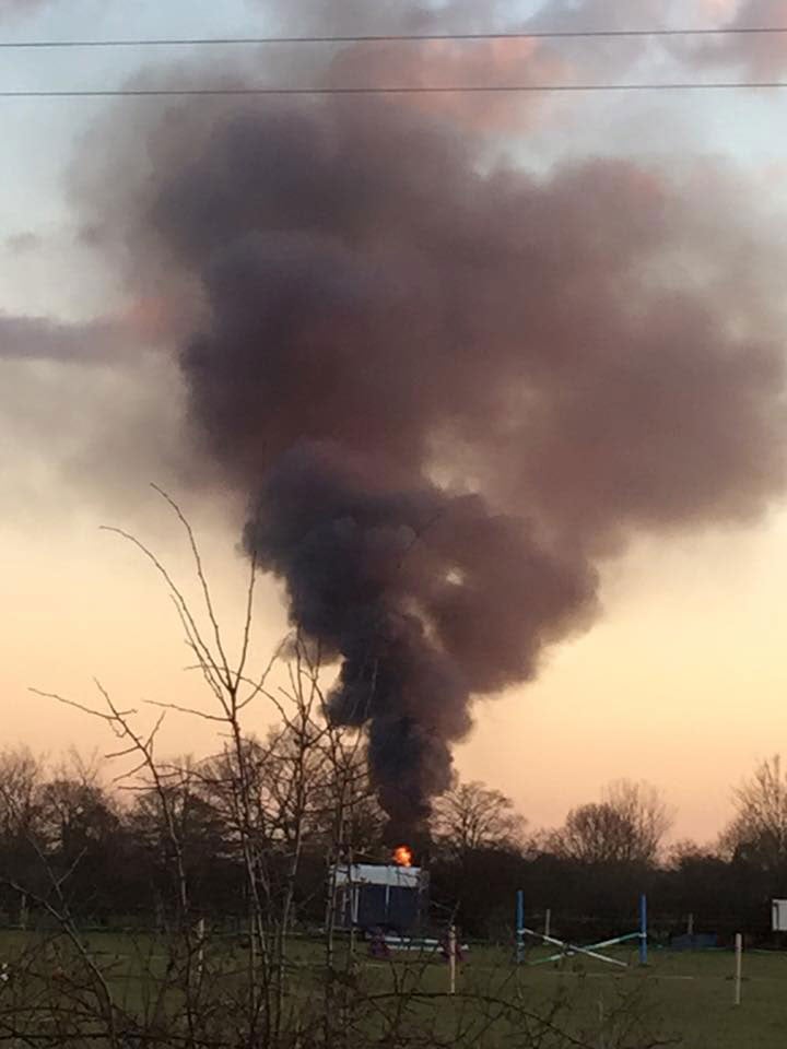 The smoke could be seen form Newark Road in Lincoln. Photo: Robert Morris