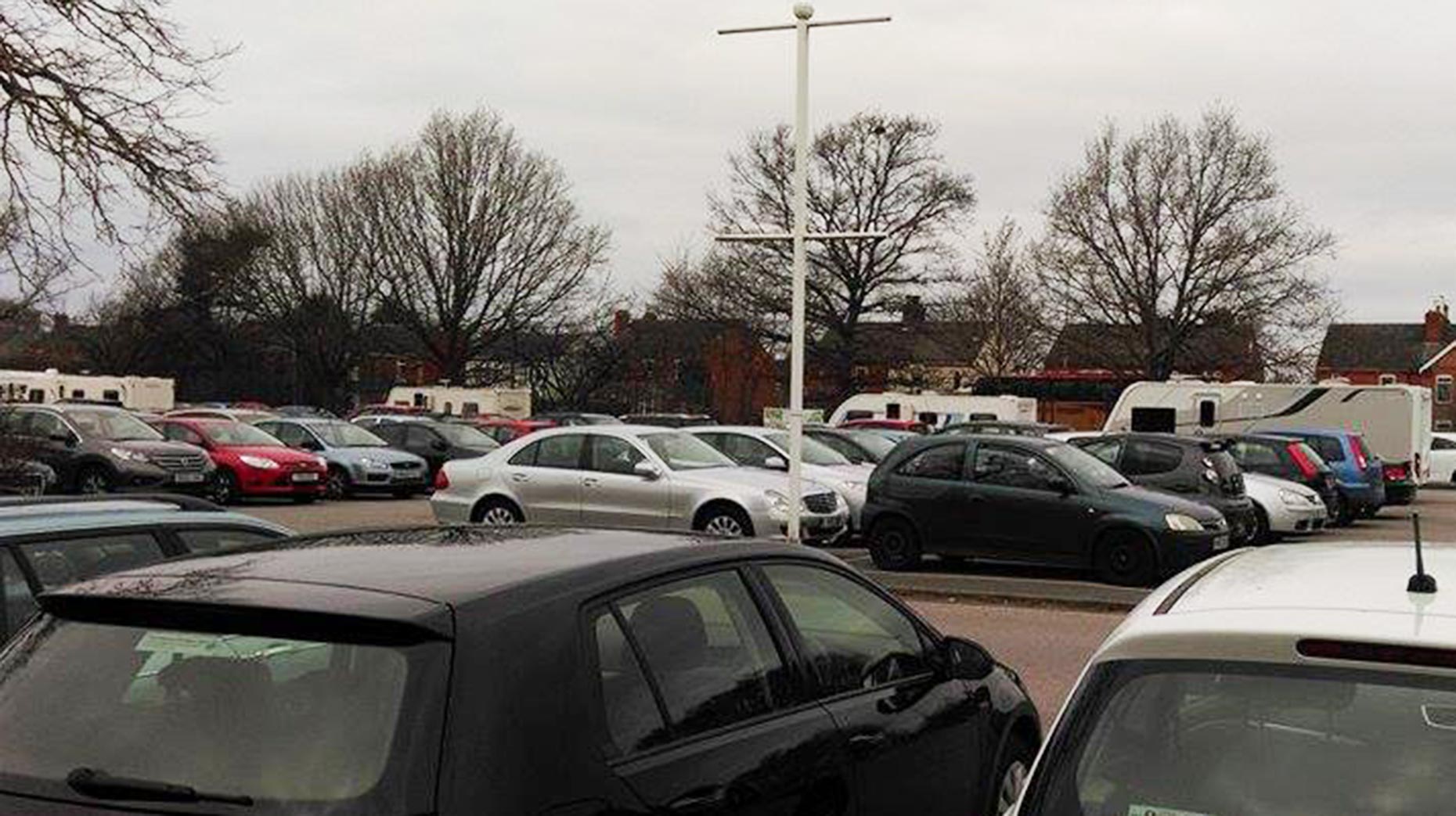 The caravans have been pitched up at the sports centre car park since the end of last week. 