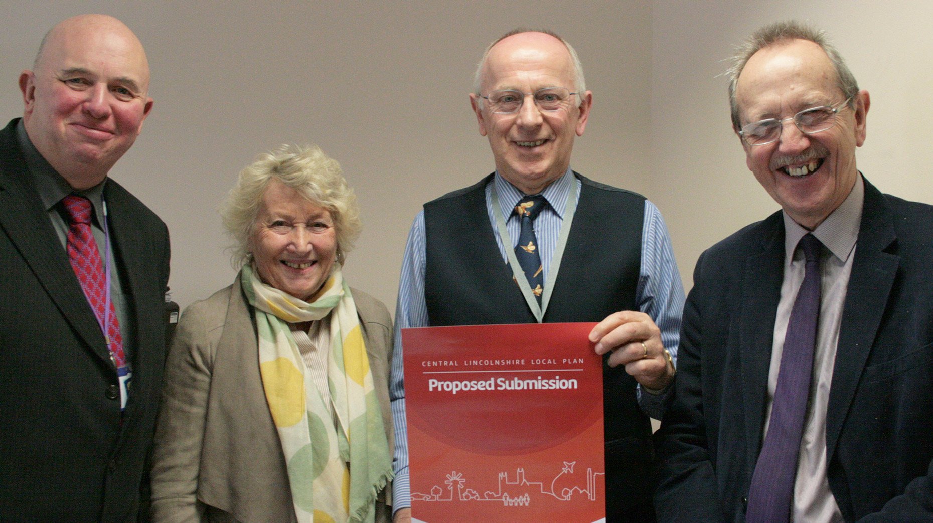 Publication Draft Local Plan launched by Councillor Colin Davie, Councillor Mrs Pat Woodman, Councillor Jeff Summers and Councillor Ric Metcalfe