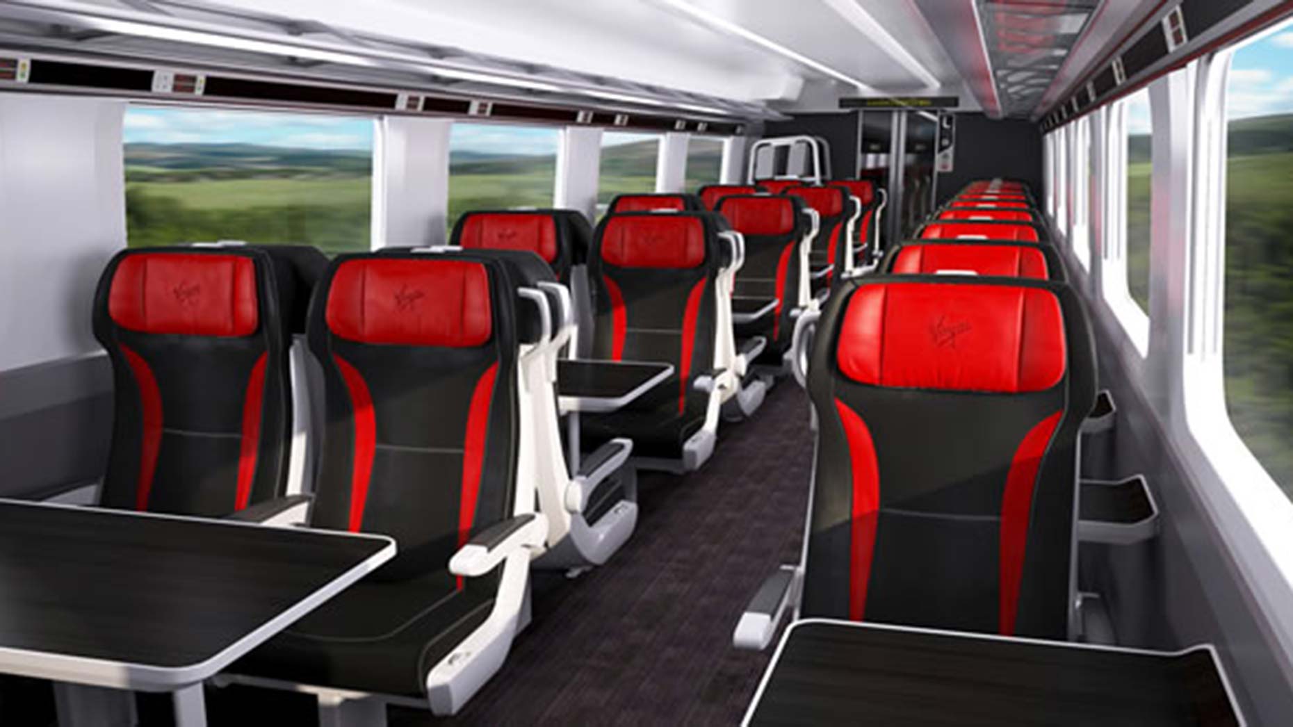 Artist impression of First class in the upcoming Virgin Azuma trains