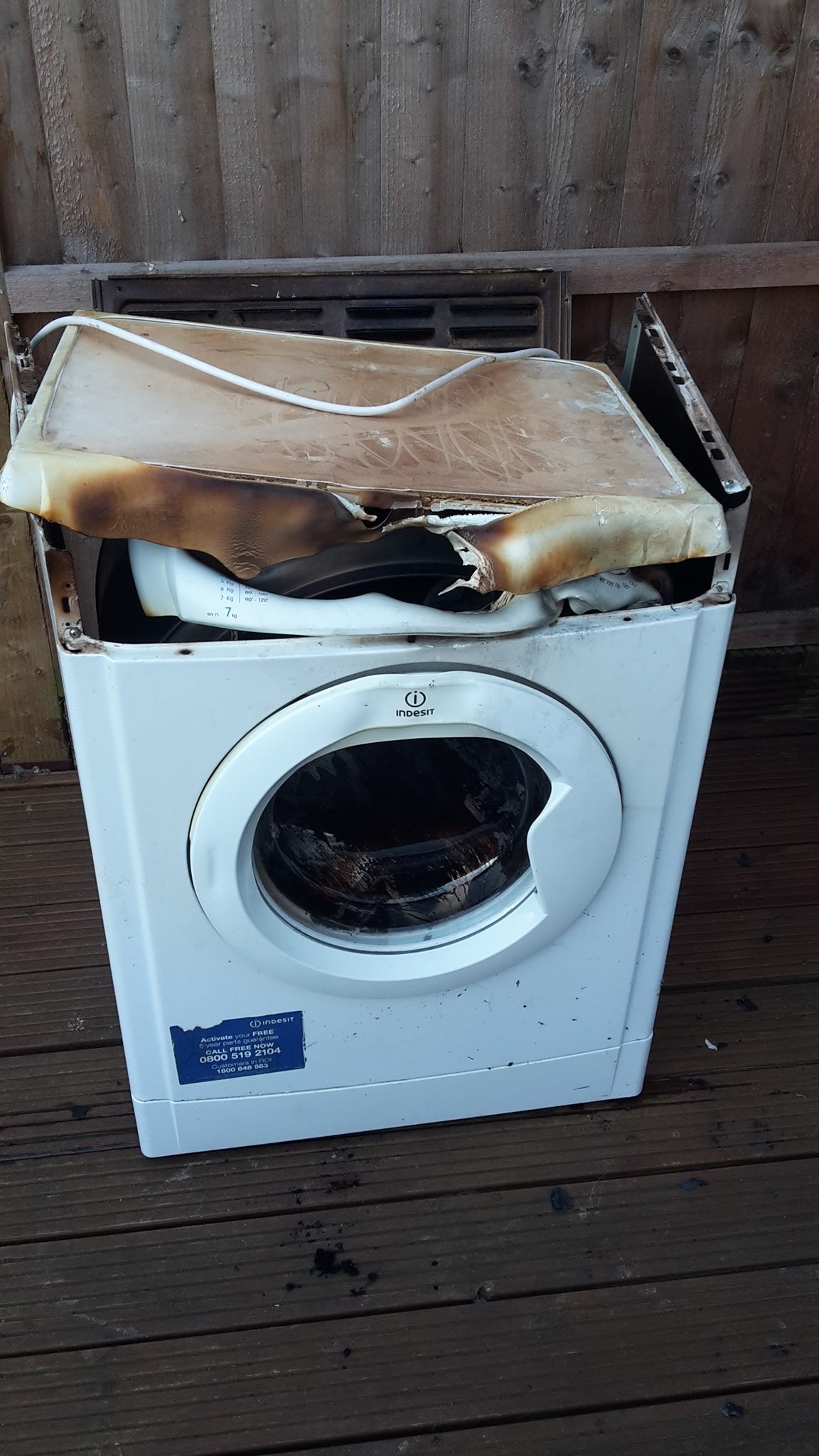 The dryer after the fire on Saturday. 