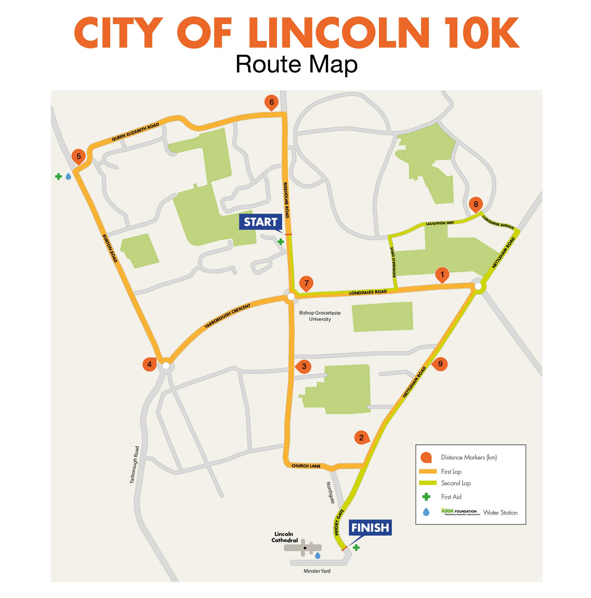 The Lincoln 10K course finishes at Lincoln Cathedral