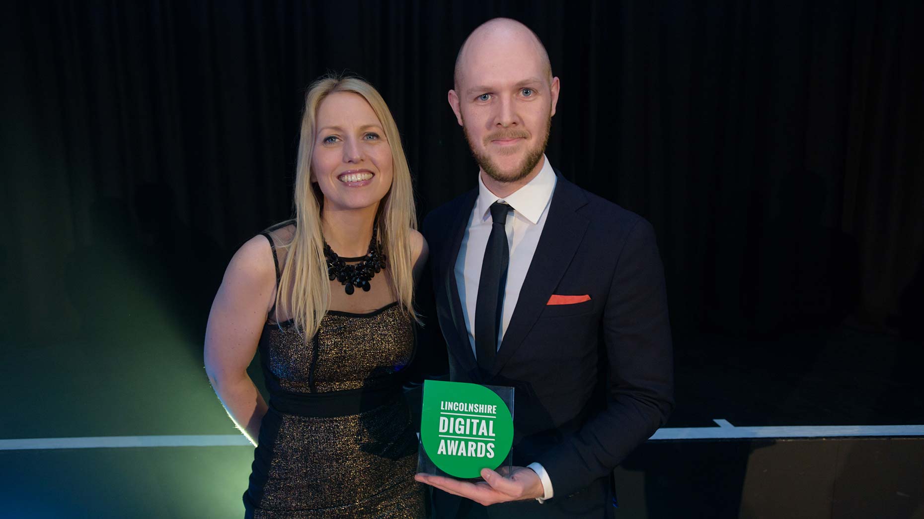 Shooting Star Director Kate Strawson presented the Best Digital Marketing Campaign award Liam O'Leary on behalf of The Creative Larder 