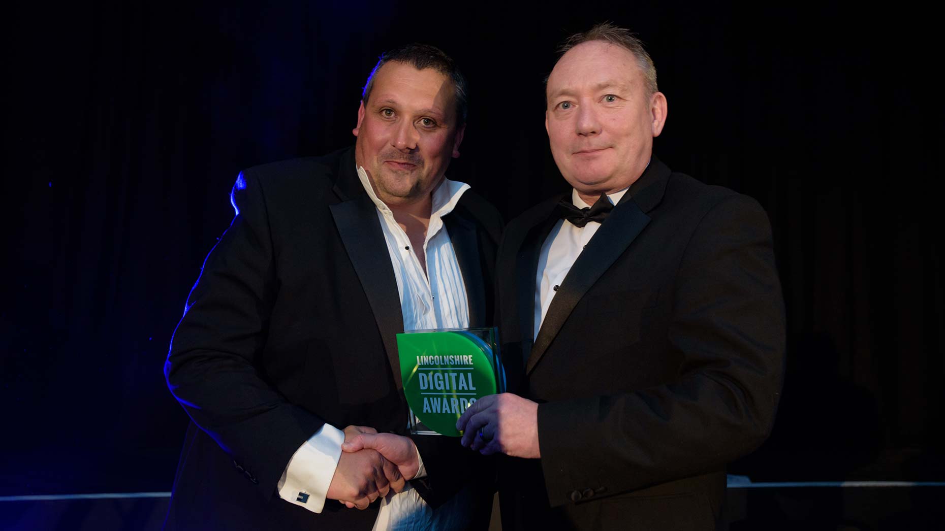 Software Europe CEO Neil Everatt presented the award for Best Digital Entrepreneur to Andrew Wood from Kal Group 