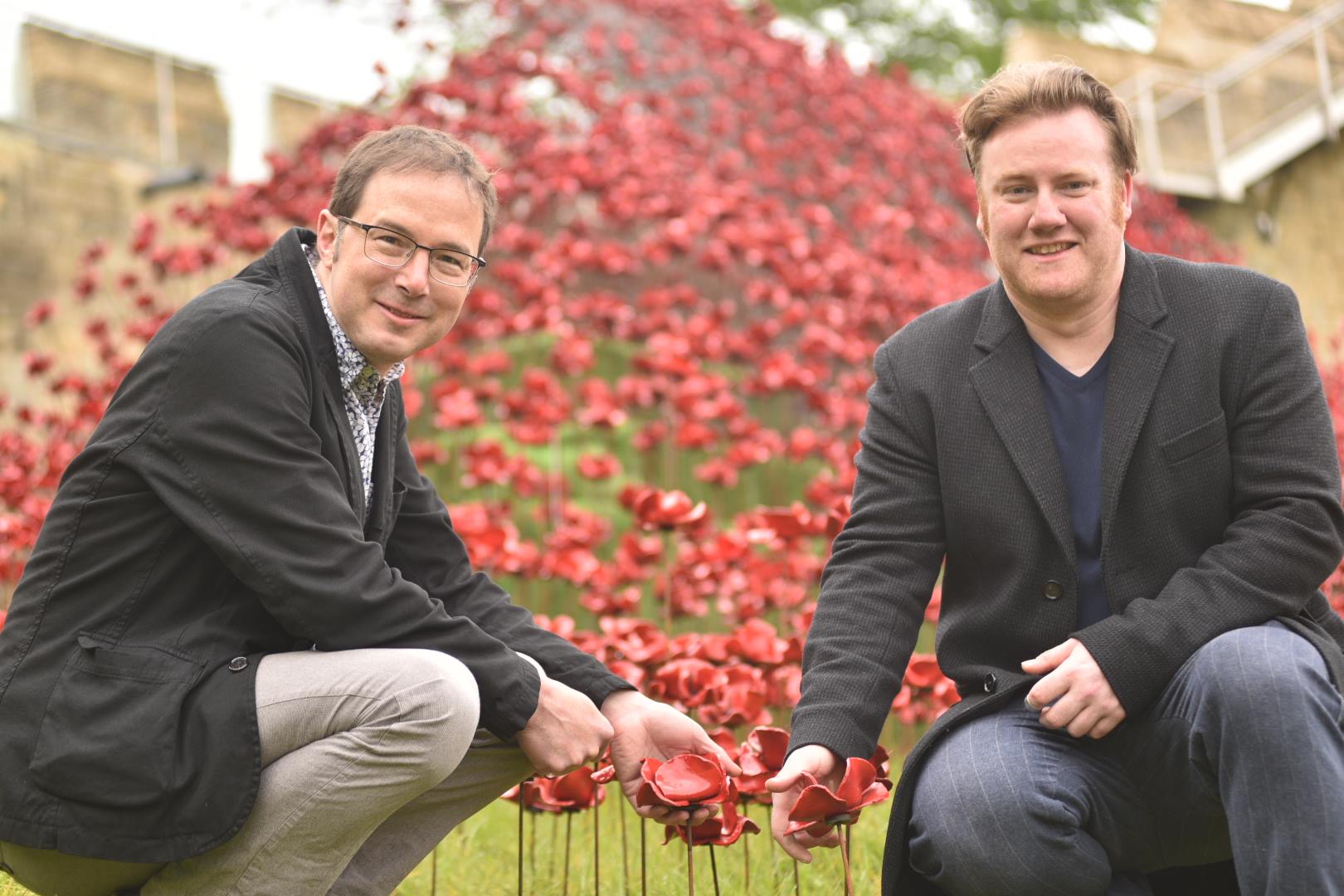 Designer Tom Piper and artist Paul Cummins at Lincoln Castle for Poppies: Wave. Photo: Steve Smailes for The Lincolnite