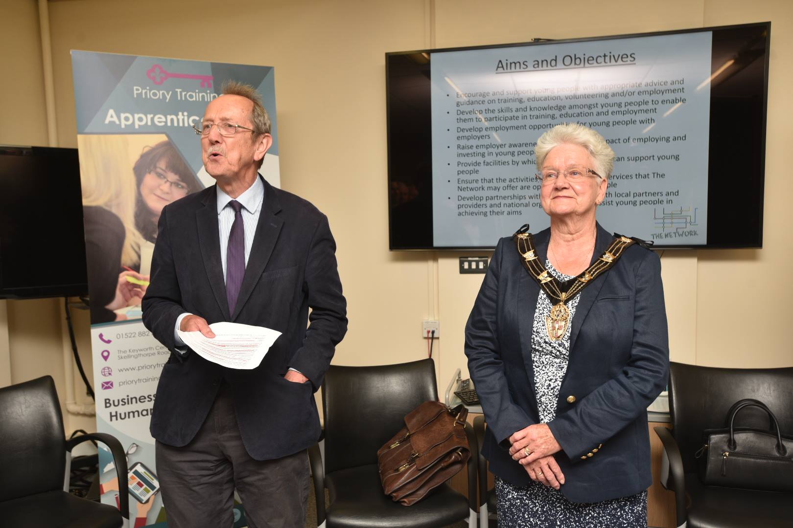 Councillor Ric Metcalfe and Mayor of Lincoln Yvonne Bodger officially opened The Network.