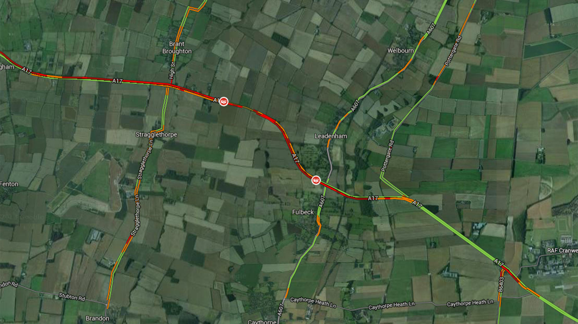 A section of the A17 will be closed for some time following the collision.