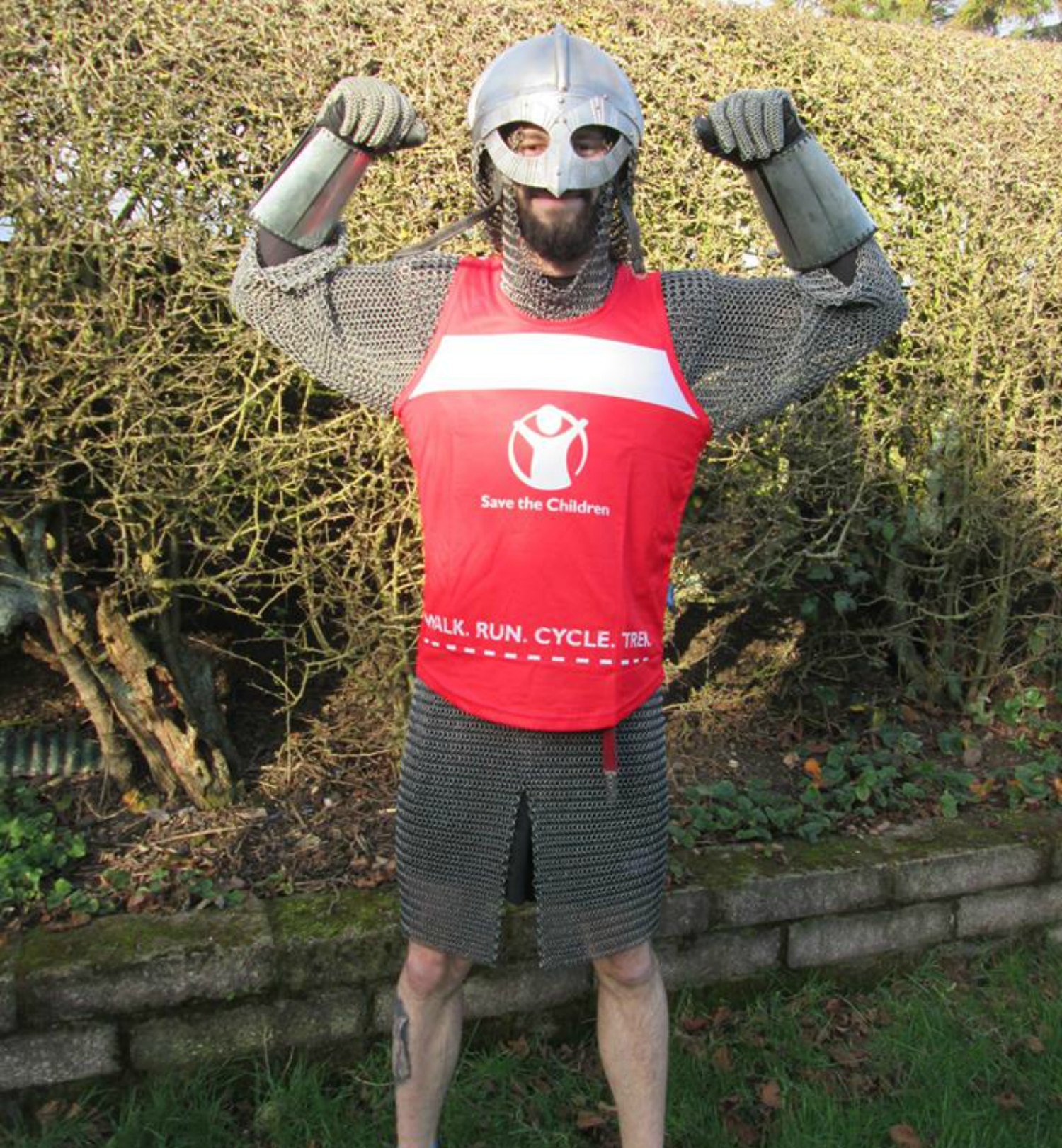 Liam will run 53.5 miles dressed as a viking. Photo: Liam the Viking Facebook Page