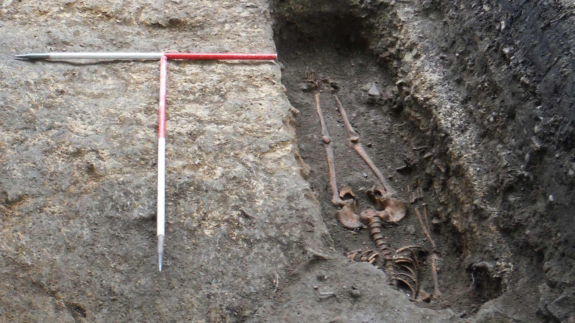 Two burials were discovered in the dig. So far, one has been identified as female. 