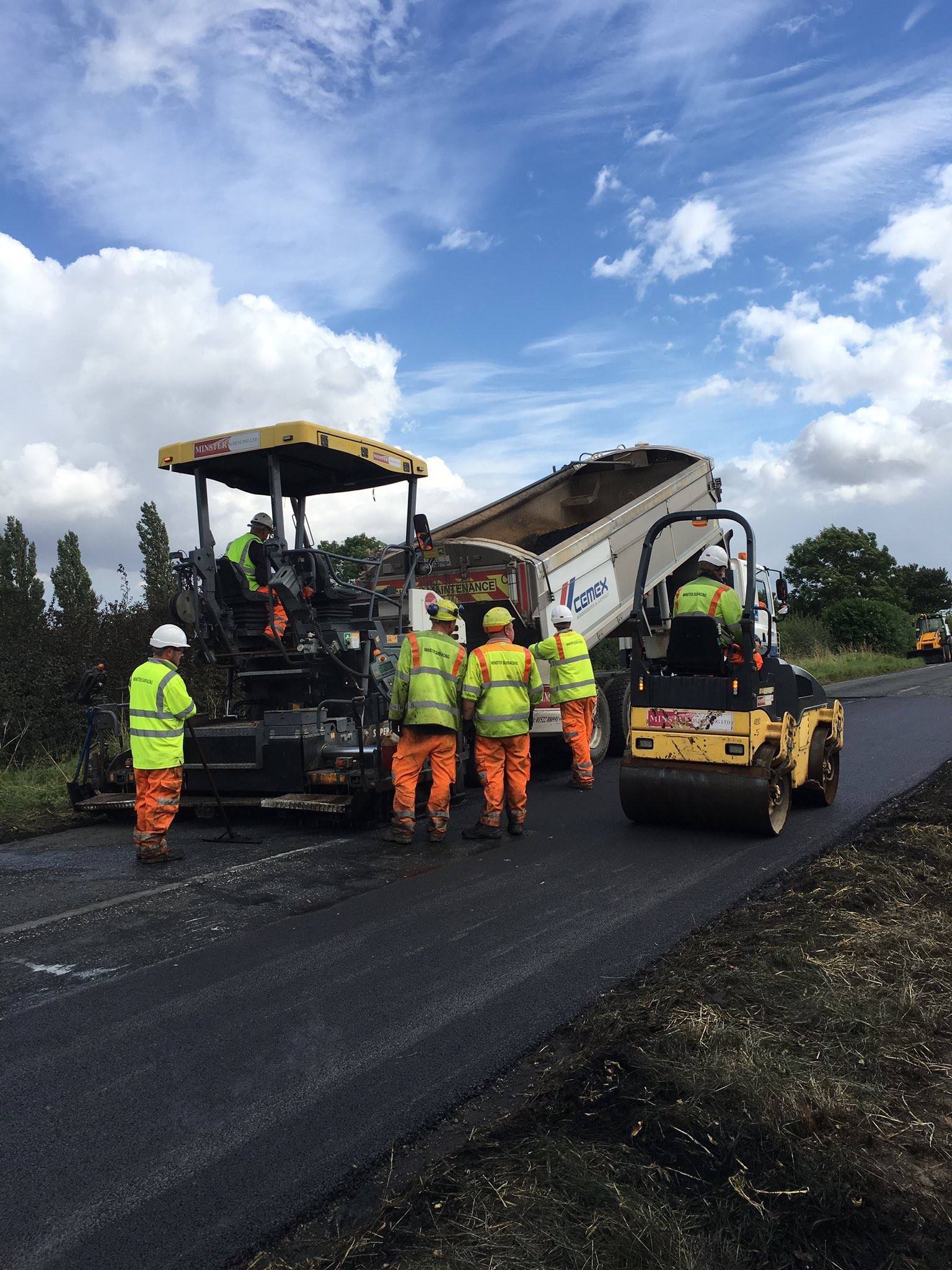 The A607 has been resurfaced following the tractor fire. 