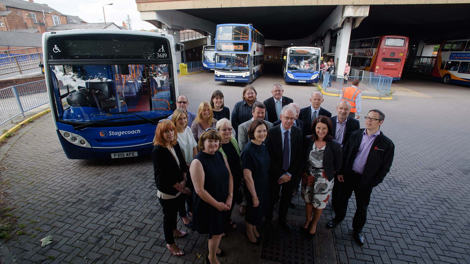 Councillors and partners outside the old bus station before it is demolished to make way for the Lincoln Transport Hub. Photo: Steve Smailes for The Lincolnite