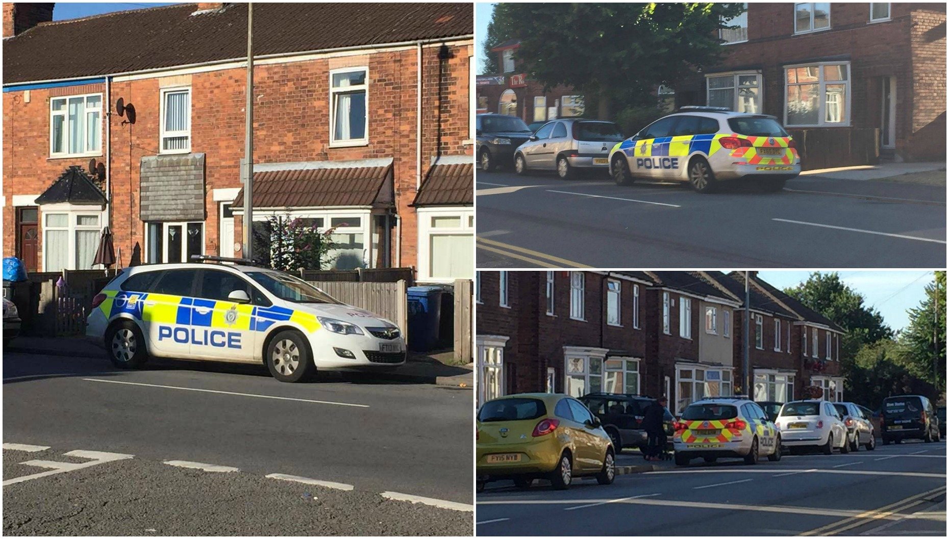Police on Ropery Road in Gainsborough following the discovery of the body. Photo: The Lincolnite