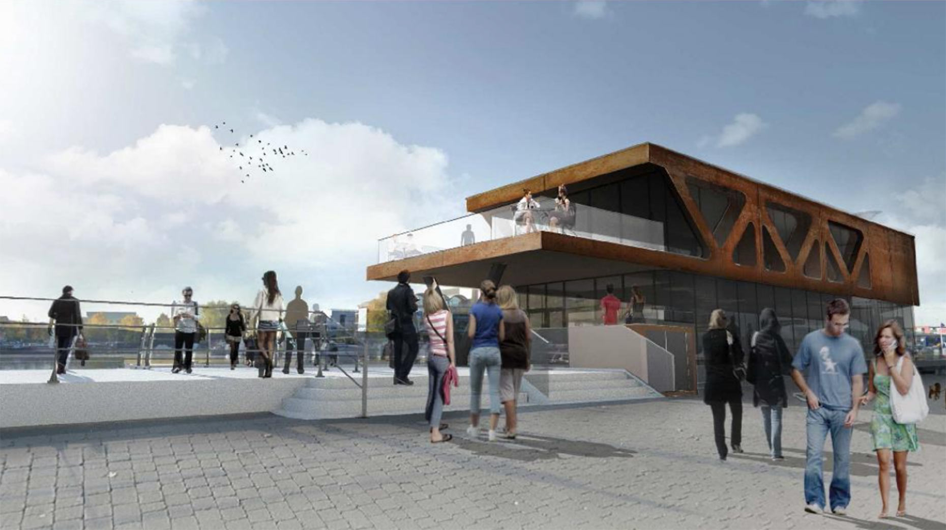 New designs for the floating restaurant on the Brayford: Stem Architects