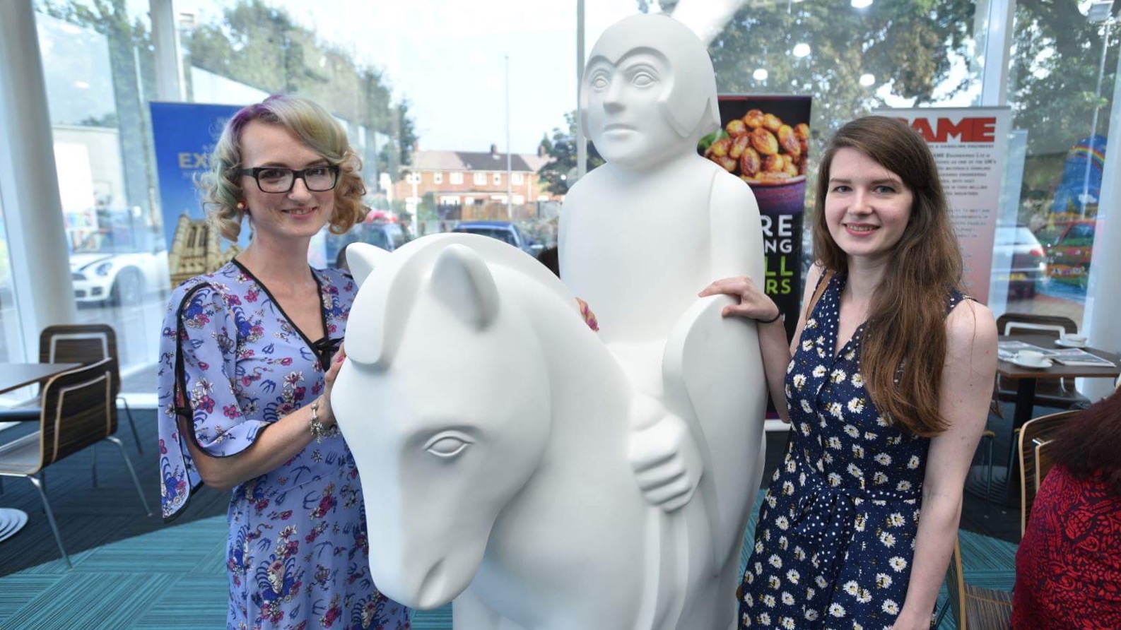 Left, Joanne Botterill and Rosie Ablewhite both hope to paint one of the Lincoln Knights. Photo: Steve Smailes for The Lincolnite.