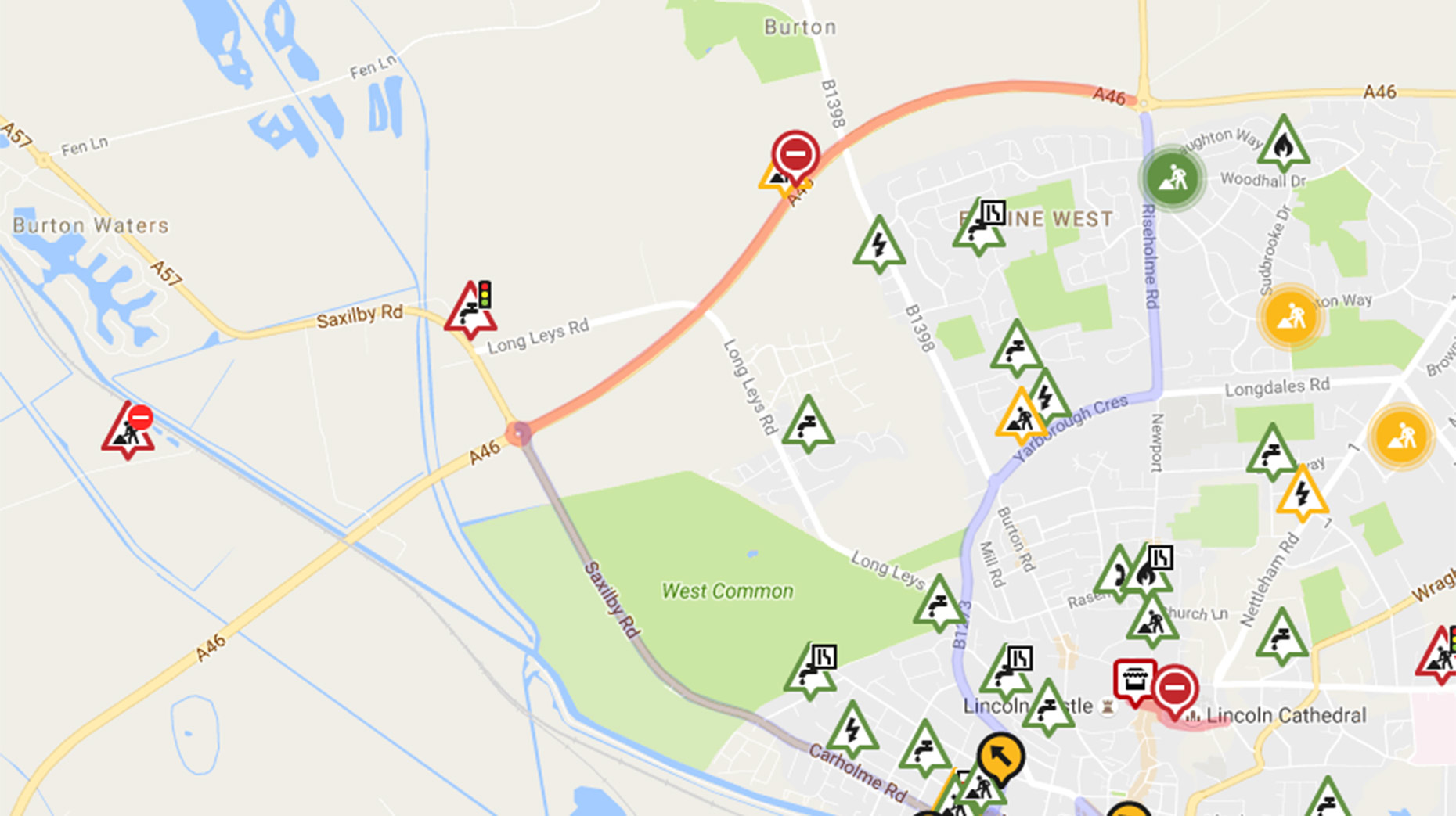 Th section of the A46 Lincoln bypass will be closed overnight from October 24. 