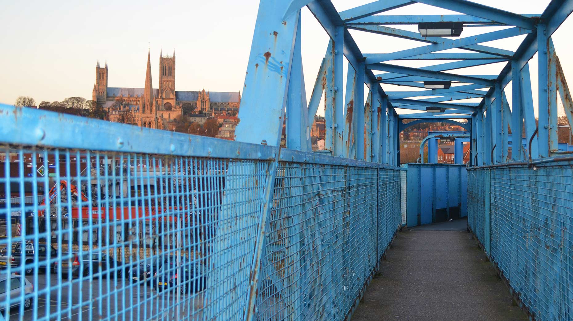 The current footbridge over the railway would be pulled down in the second phase of the project. Photo: The Lincolnite
