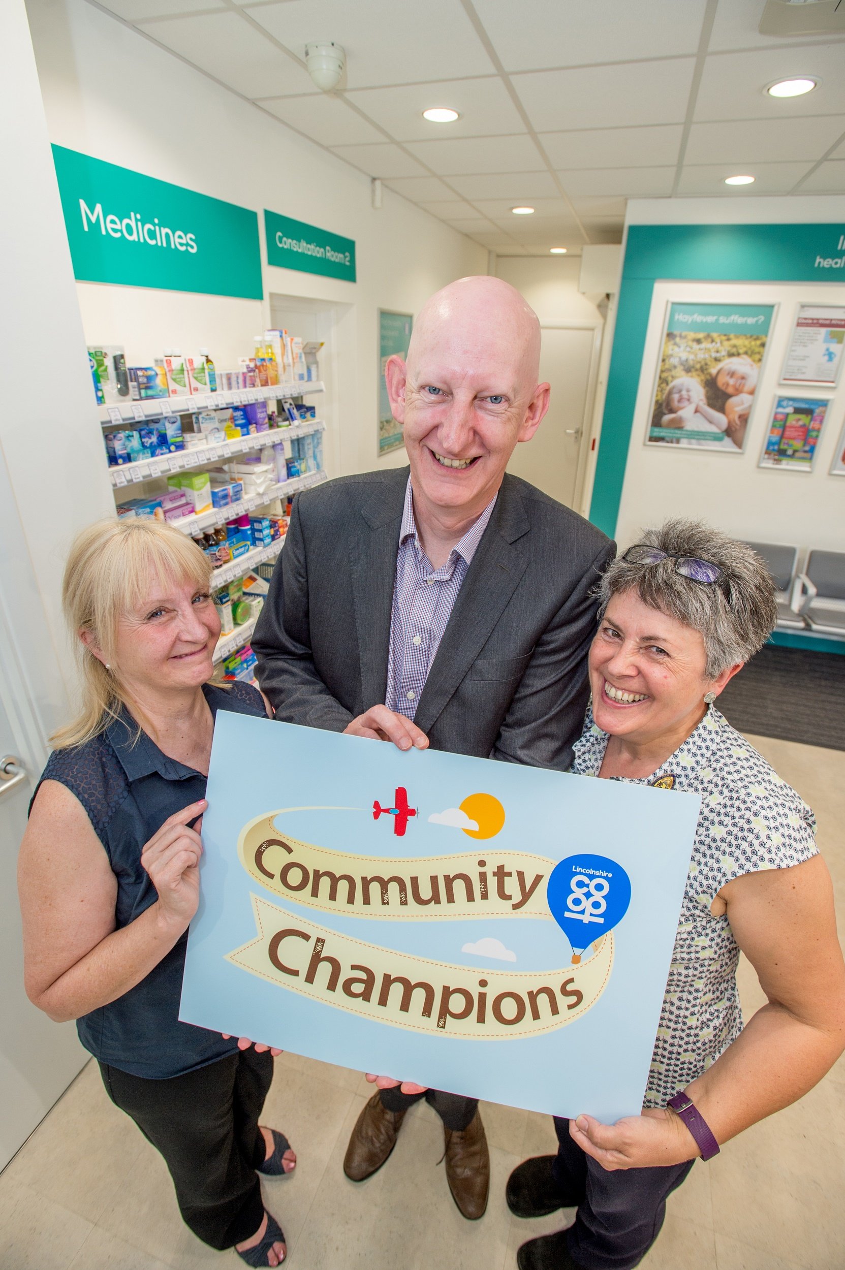 Lincolnshire Co-op donated more than £320, 804 to good causes through the Community Champions scheme. Charities Rethink and Headway benefitted from more than £86,900. Pictured from left are Rethink’s Helen Doyle, Lincolnshire Co-op Head of Pharmacy Alastair Farquhar and Headway’s Jane Reams