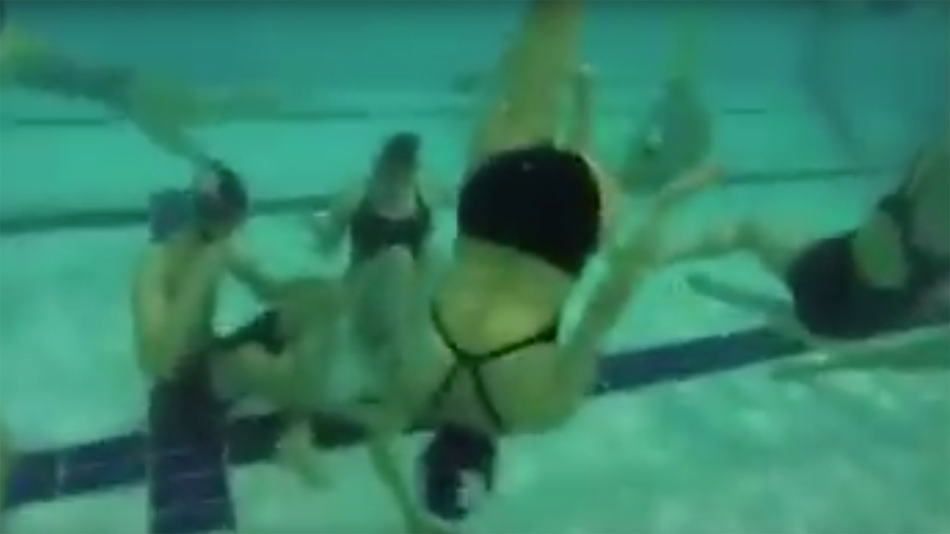Impressive! One swimmer even managed to be upside down underwater as part of the challenge