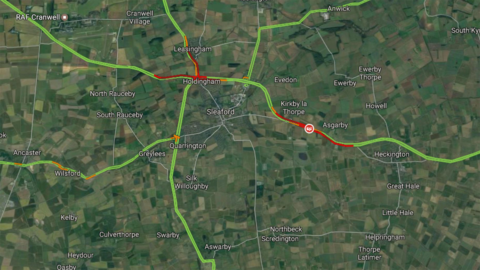 A17 closed after crash near Sleaford