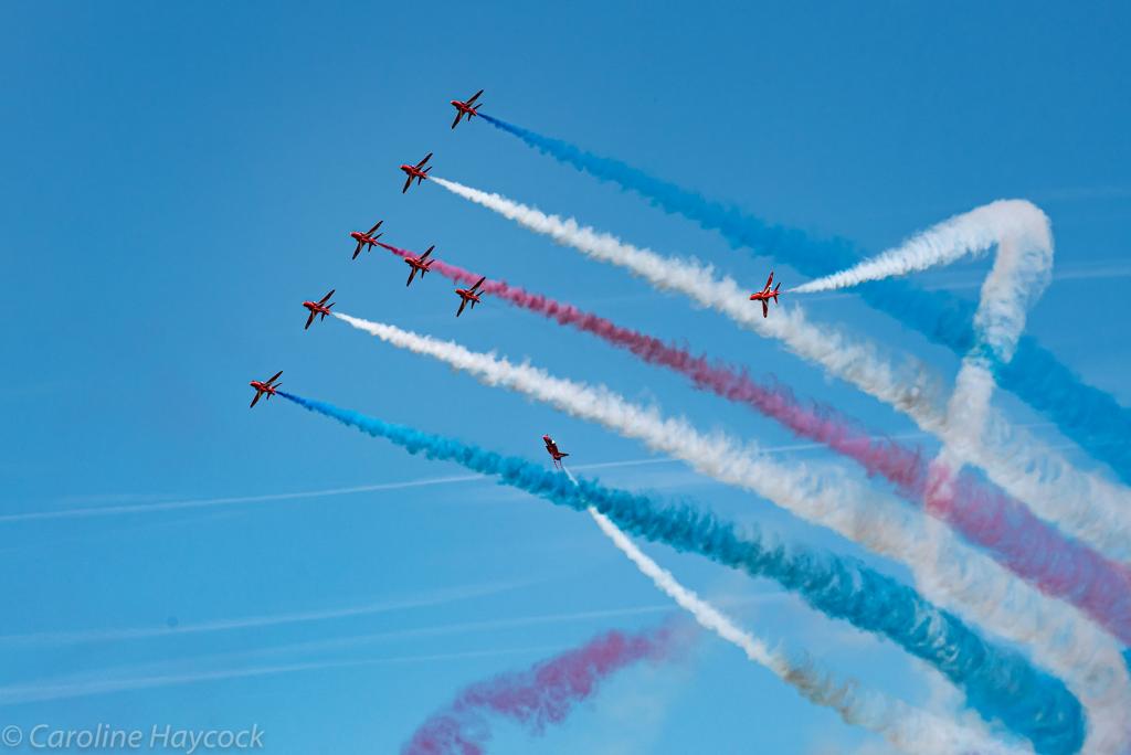 Spectacular photos show Red Arrows' lockdown practice skills