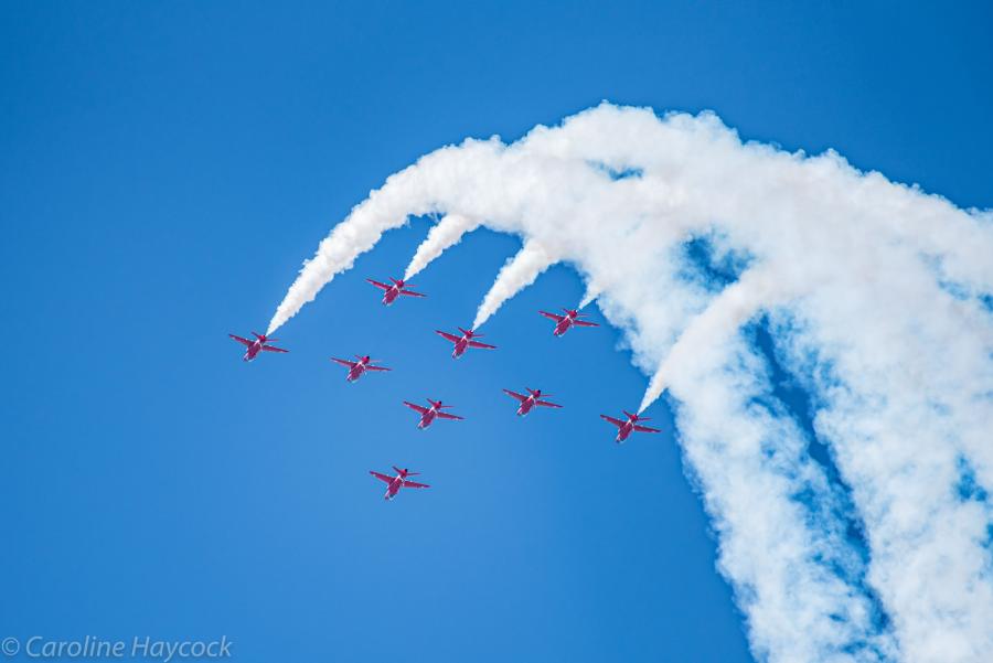 Spectacular photos show Red Arrows' lockdown practice skills