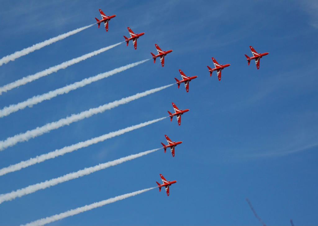 Red Arrows complete first nine-ship sortie of 2021