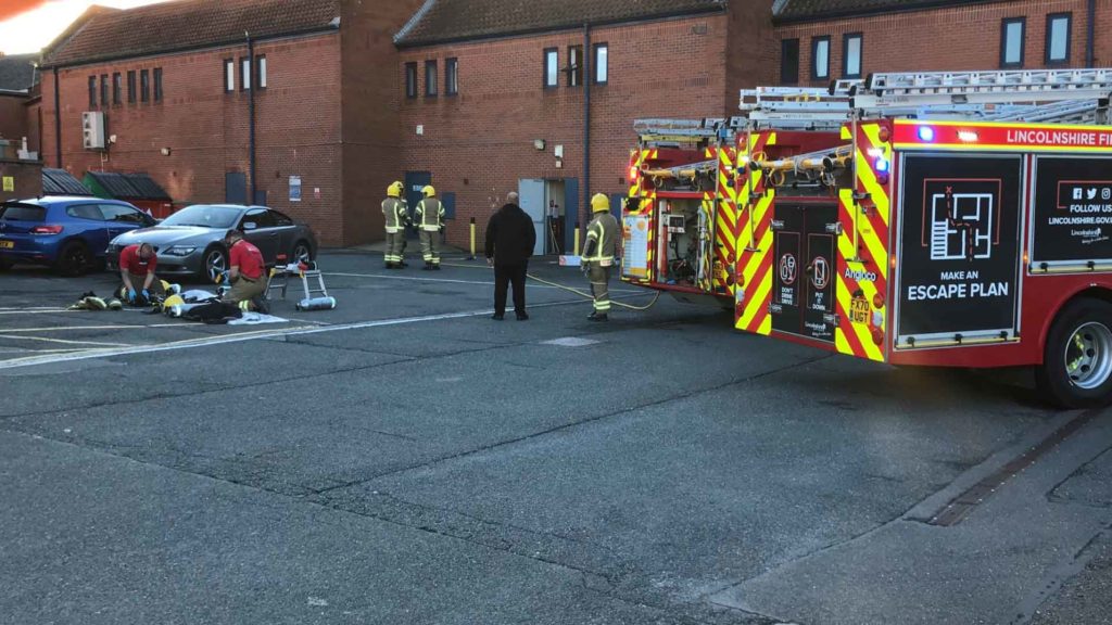 Evacuation after fire breaks out at Grantham shopping centre