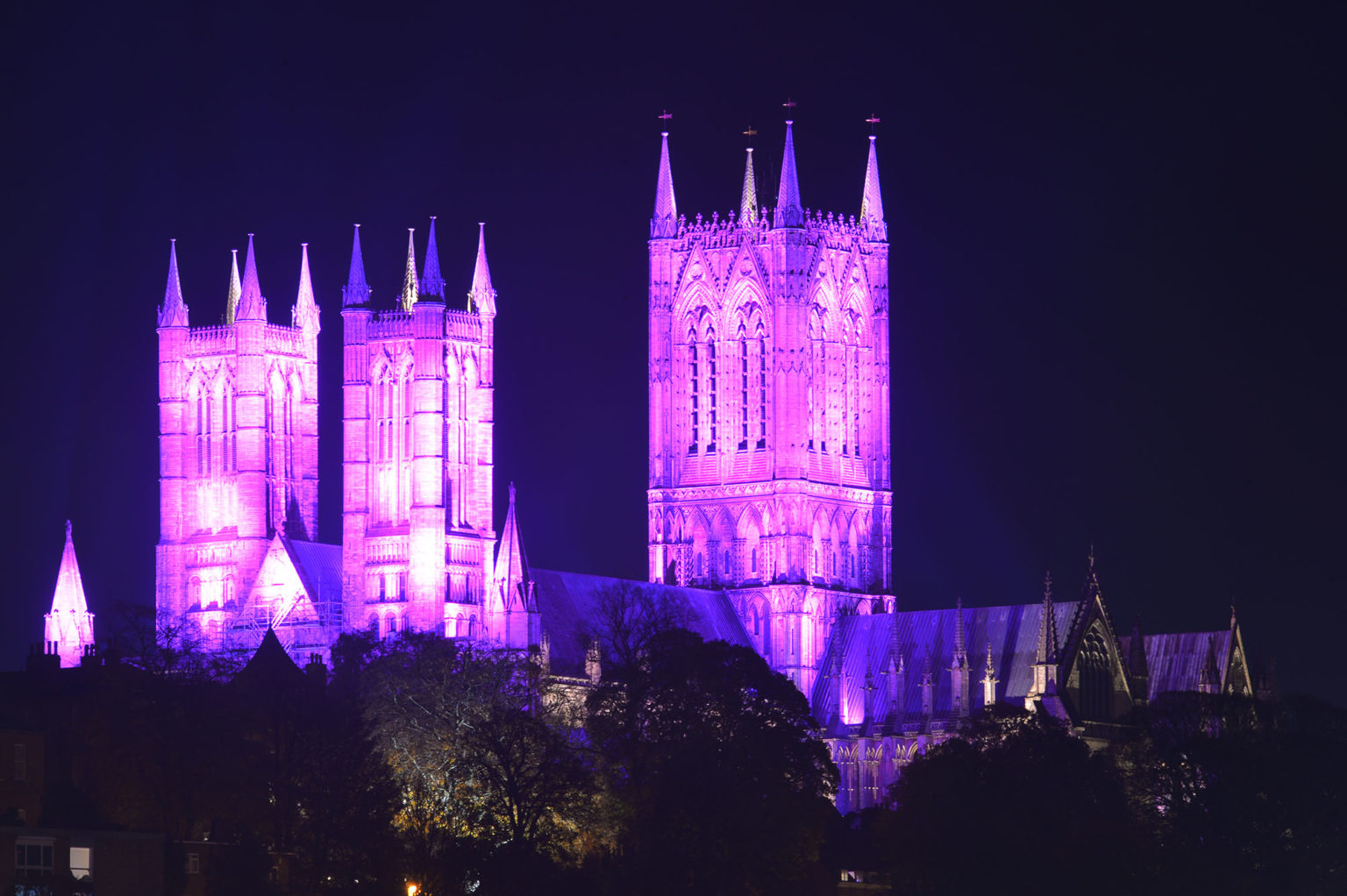 The colours of Lincoln Cathedral over Lent and Easter