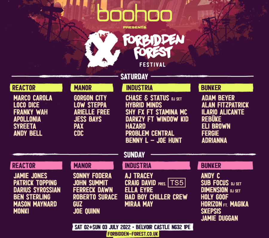 Forbidden Forest stage splits announced for AJ Tracey, Craig David and more